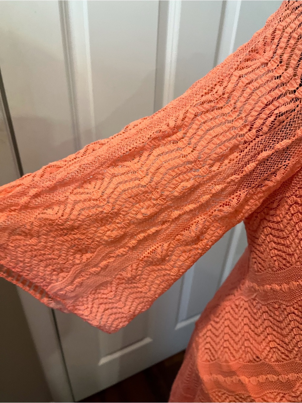 Rabbit Rabbit Rabbit Coral Wrap-Style Midi Dress - Picture 4 of 7